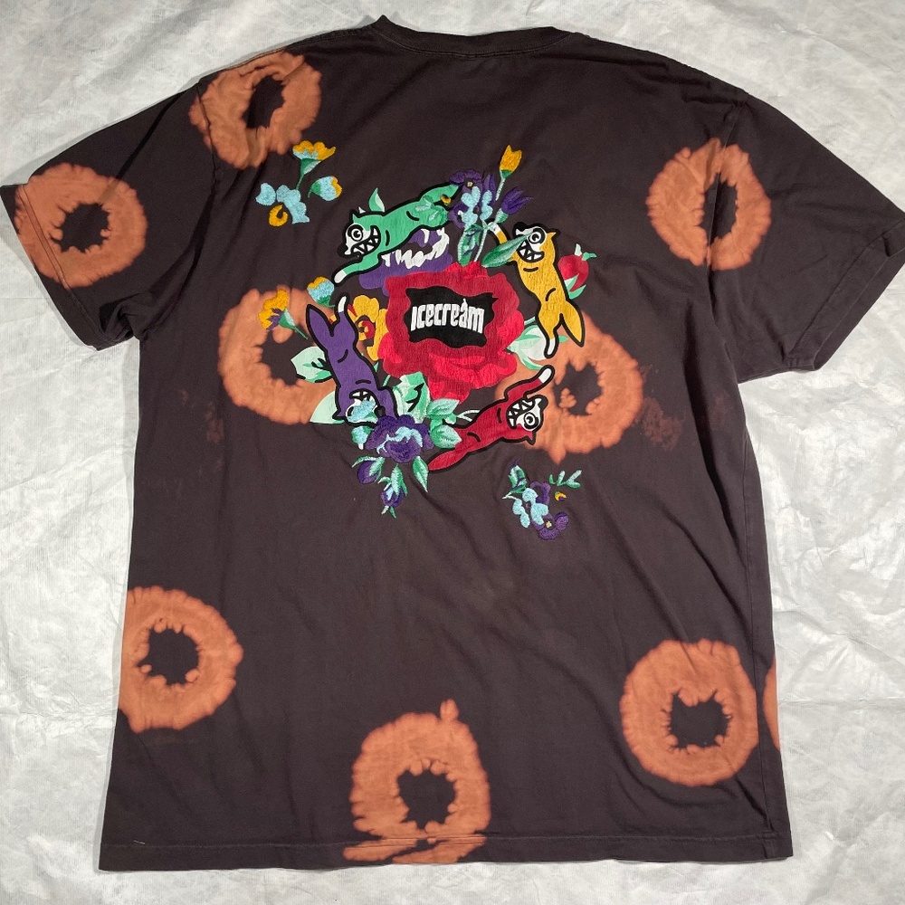 Ice Cream embroidered bleached screen print tee